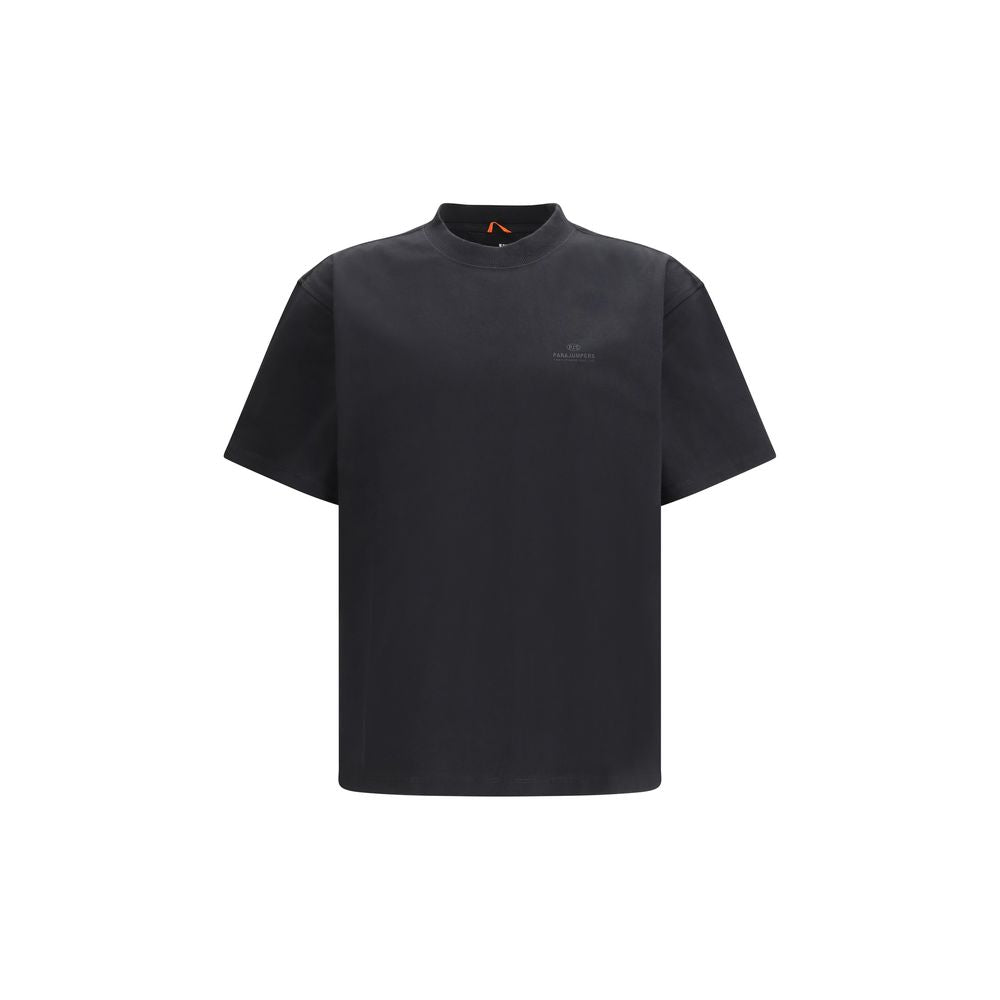 Parajumpers Black Cotton T-Shirt - Reg Fit for Everyday Comfort