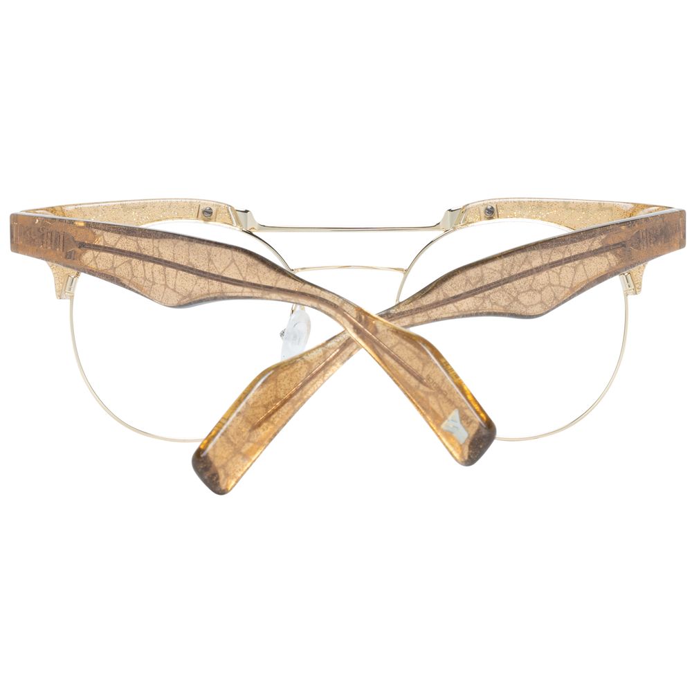 Yohji Yamamoto Gold Metal & Plastic Round Glasses Frames for Women
