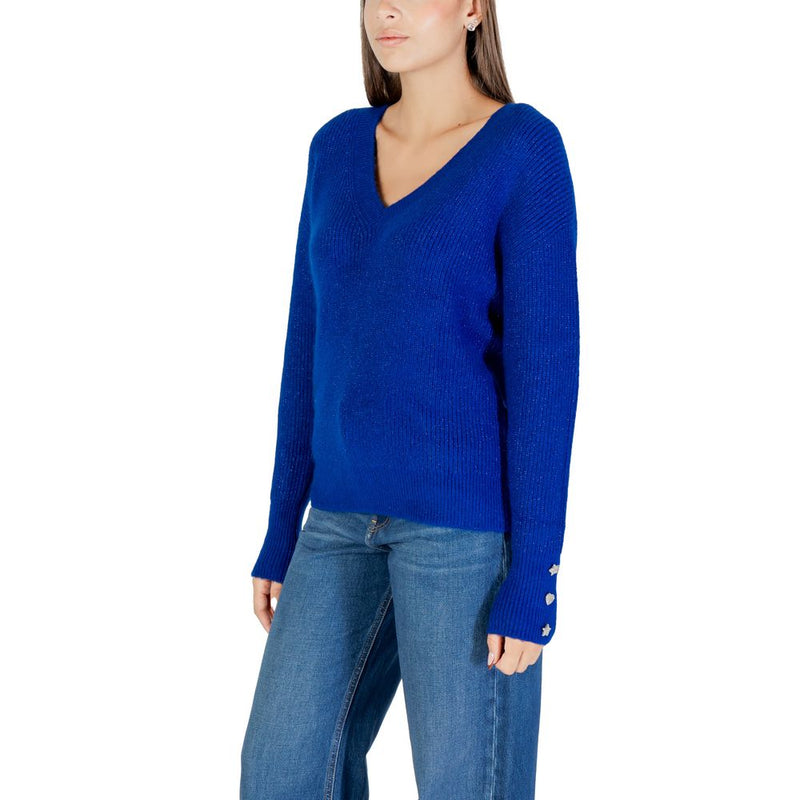 Morgan De Toi Women's Blue Polyester Sweatshirt 252-MSTAR