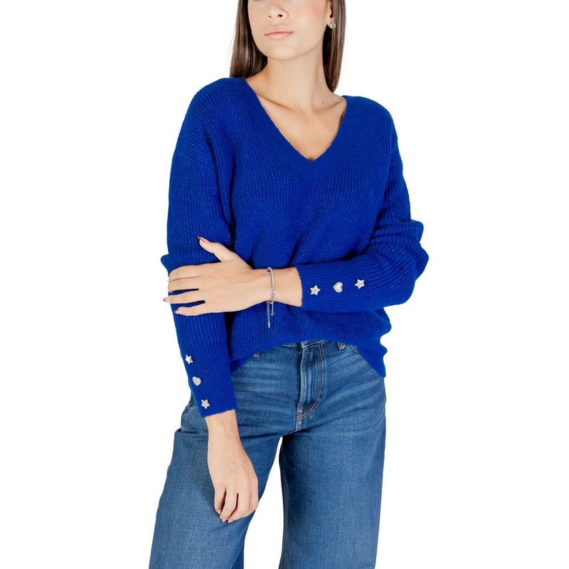 Morgan De Toi Women's Blue Polyester Sweatshirt 252-MSTAR