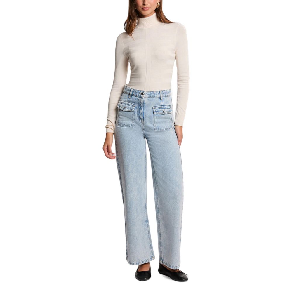 Morgan De Toi Beige Viscose Turtleneck Sweater for Women