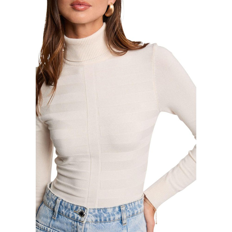 Morgan De Toi Beige Viscose Turtleneck Sweater for Women