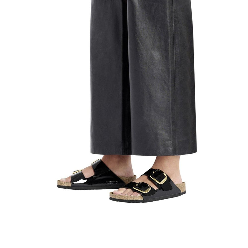 Sandales plates Birkenstock en matière synthétique noire