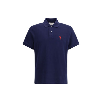 Ami Paris Blauw Katoenen Poloshirt