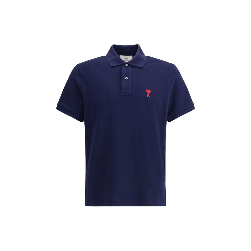 Ami Paris Blue Cotton Polo Shirt - Stylish & Versatile