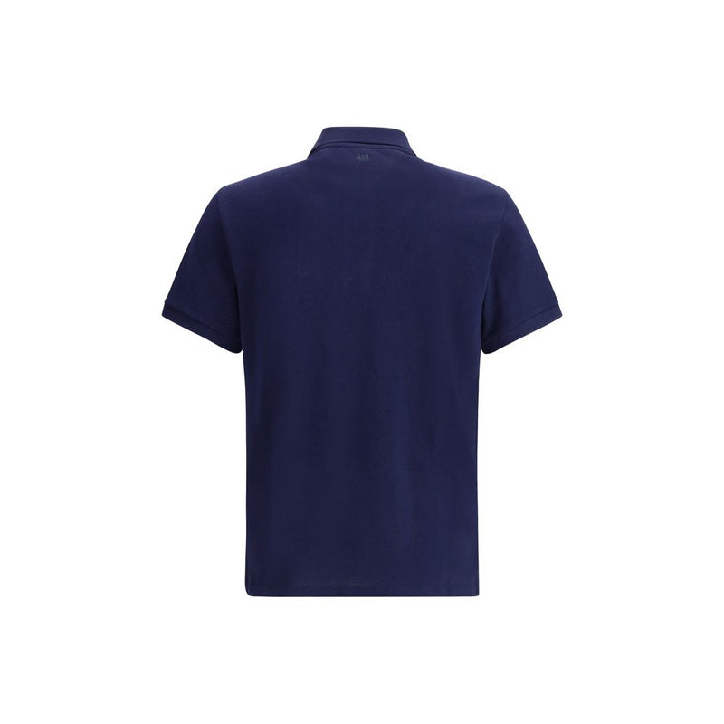 Ami Paris Blue Cotton Polo Shirt - Stylish & Versatile
