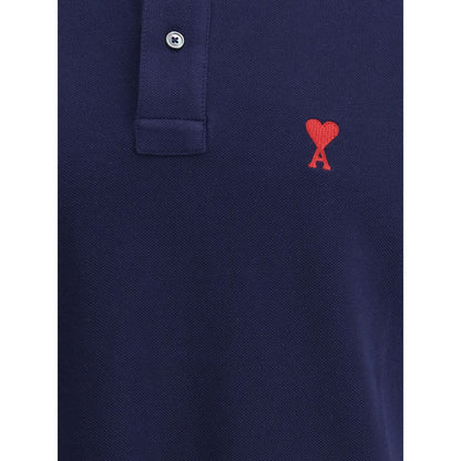 Ami Paris Blauw Katoenen Poloshirt