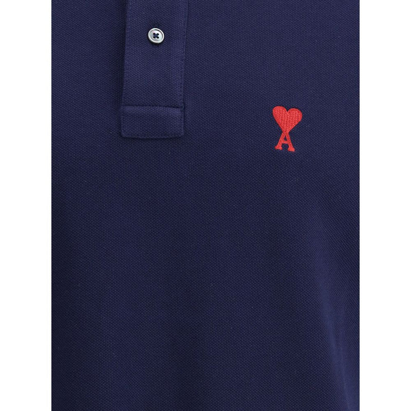 Ami Paris Blue Cotton Polo Shirt - Stylish & Versatile