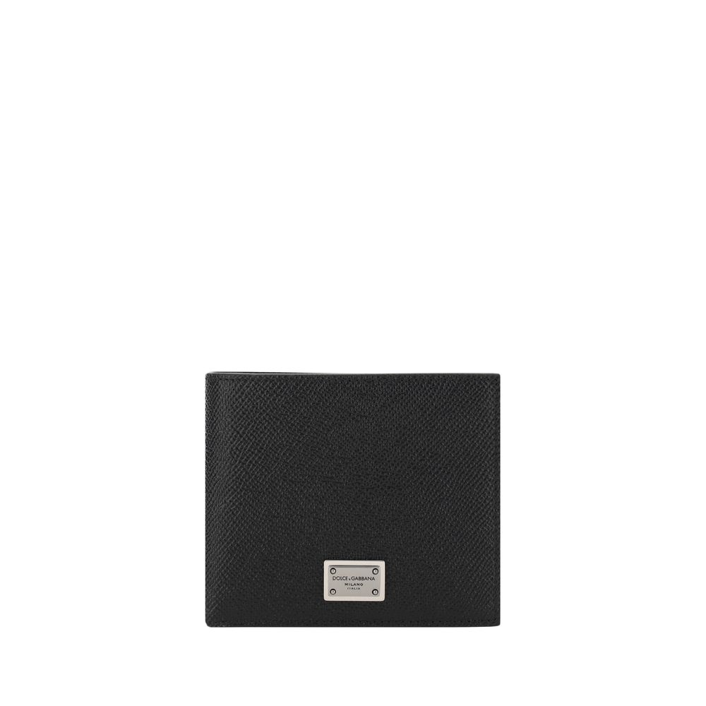 Portefeuille en cuir noir Dolce &amp; Gabbana