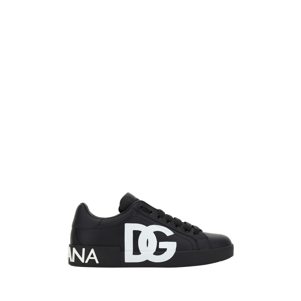 Dolce & Gabbana Black Calfskin Sneakers for Men