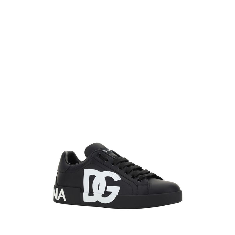 Dolce & Gabbana Black Calfskin Sneakers for Men