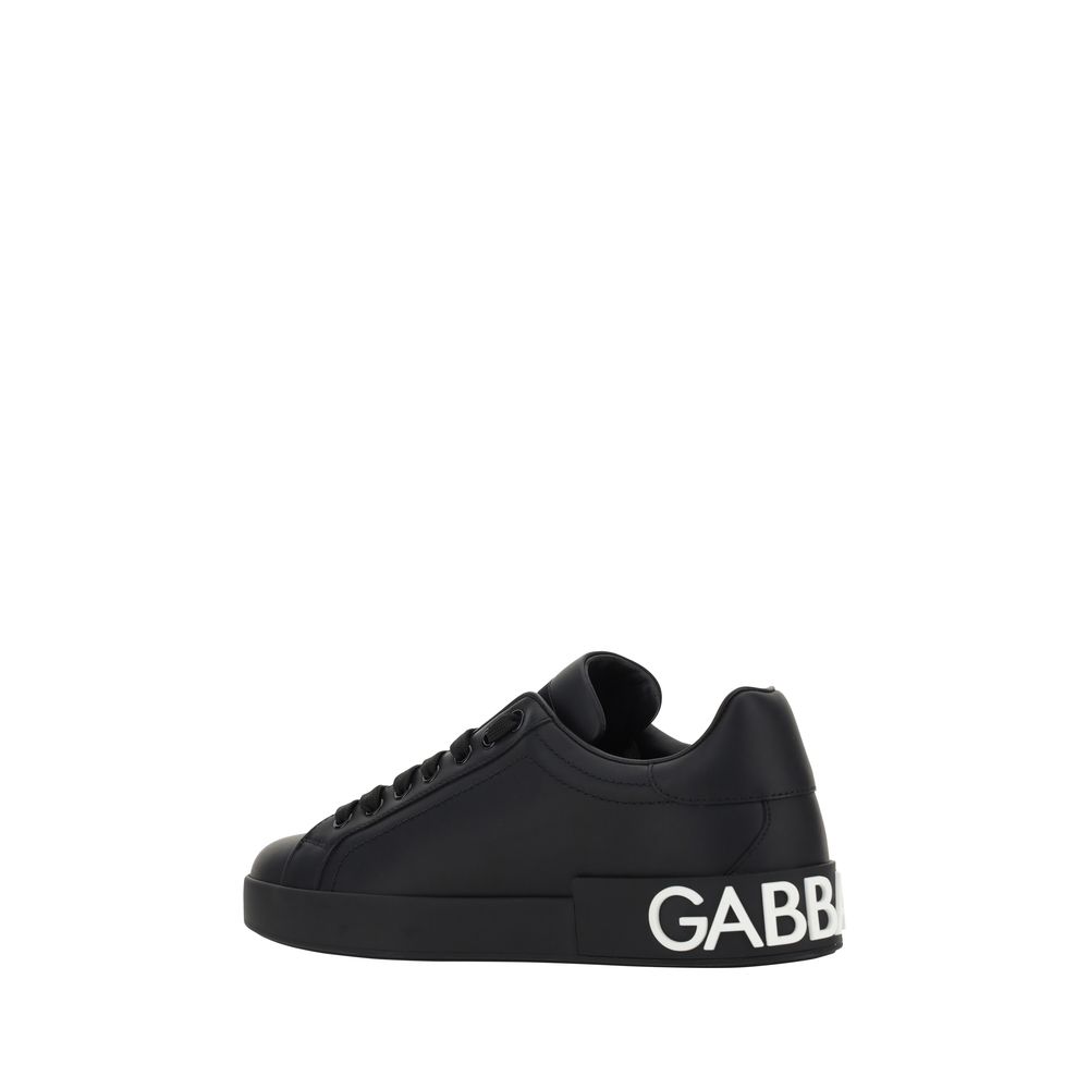 Dolce & Gabbana Black Calfskin Sneakers for Men