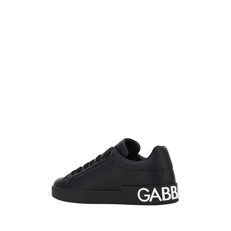 Dolce & Gabbana Black Calfskin Sneakers for Men