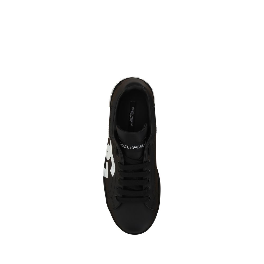 Dolce & Gabbana Black Calfskin Sneakers for Men