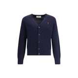 Ami Paris Blue Wool Cardigan - Ami De Coeur