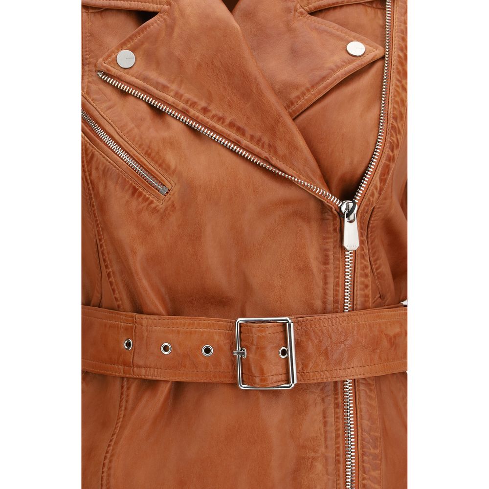 PINKO Brown Goatskin Gypsy Biker Vest - Modern Leather Style