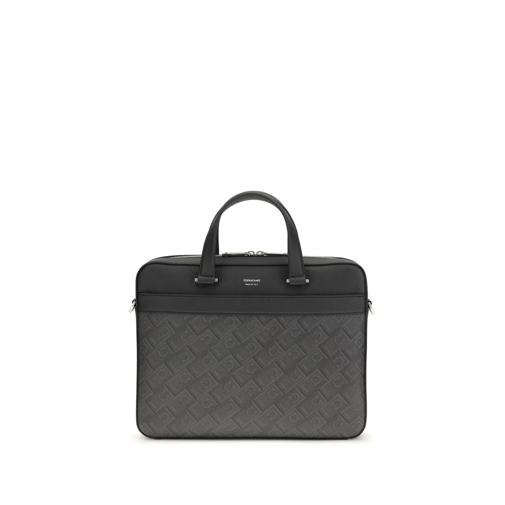 Attaché-case Ferragamo en cuir de veau gris Bos Taurus