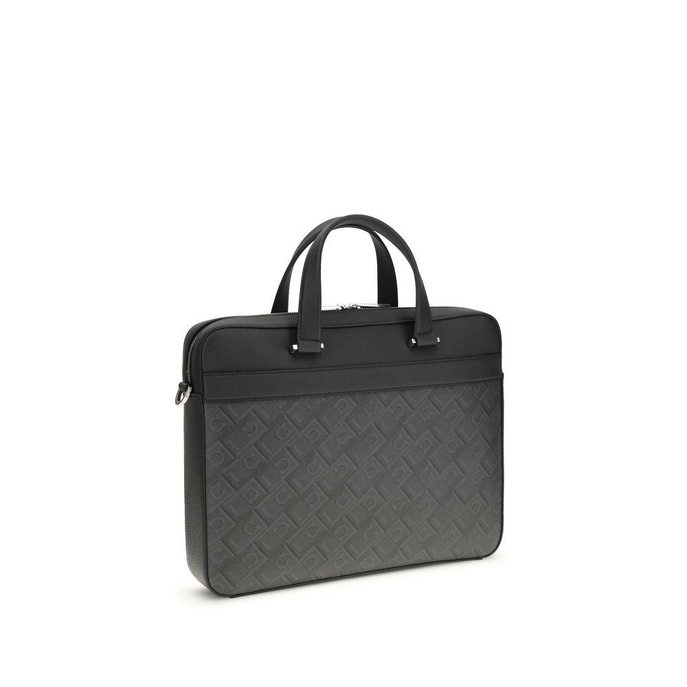 Attaché-case Ferragamo en cuir de veau gris Bos Taurus