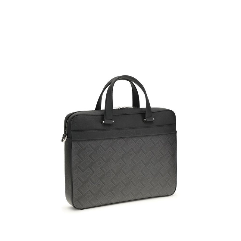 Attaché-case Ferragamo en cuir de veau gris Bos Taurus