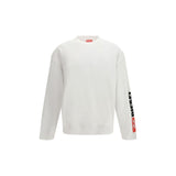 Diesel White Cotton Logo Sweatshirt for Men