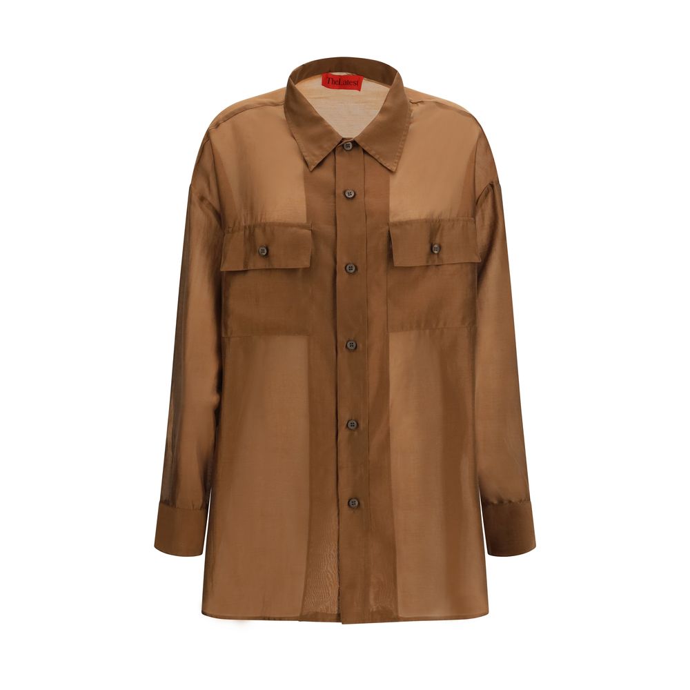 The Latest Daria Brown Lycra Dress Shirt for Women