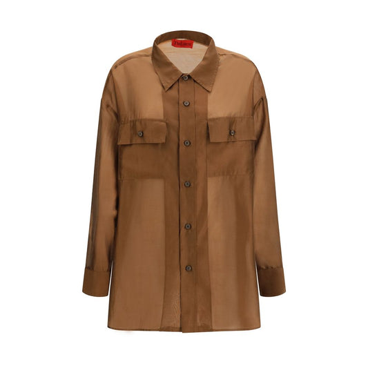 The Latest Daria Brown Lycra Dress Shirt for Women