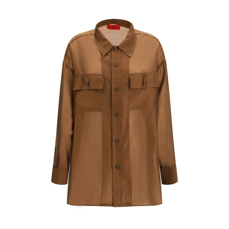The Latest Daria Brown Lycra Dress Shirt for Women
