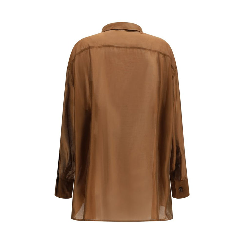 The Latest Daria Brown Lycra Dress Shirt for Women
