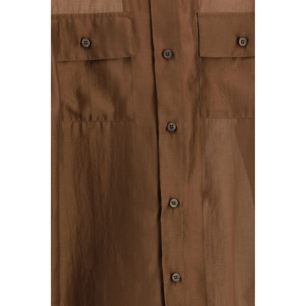 The Latest Daria Brown Lycra Dress Shirt for Women