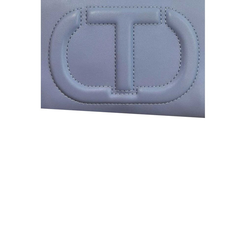 Twinset Blue PU Women Crossbody Bag with Fringe Detail