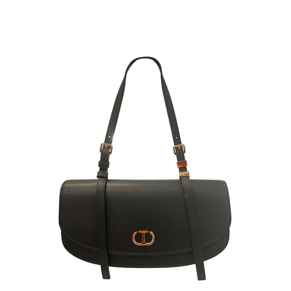 Sac à épaule en PU noir Twinset pour femmes