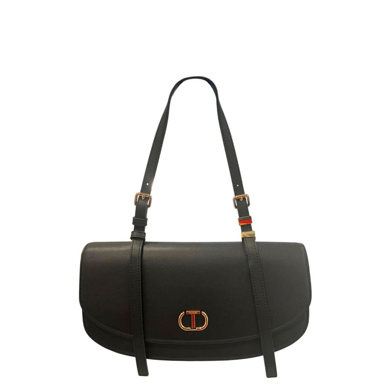Sac à épaule en PU noir Twinset pour femmes