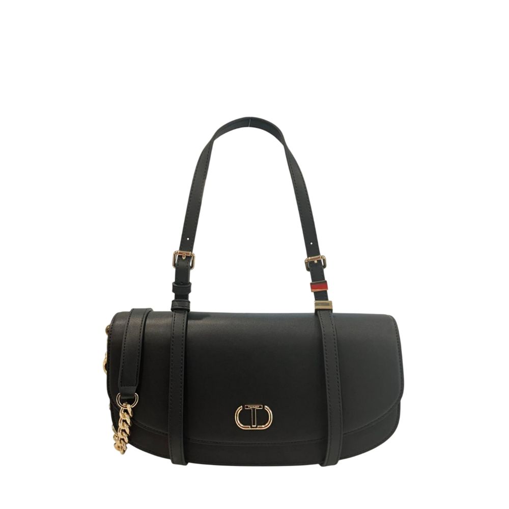 Sac à épaule en PU noir Twinset pour femmes