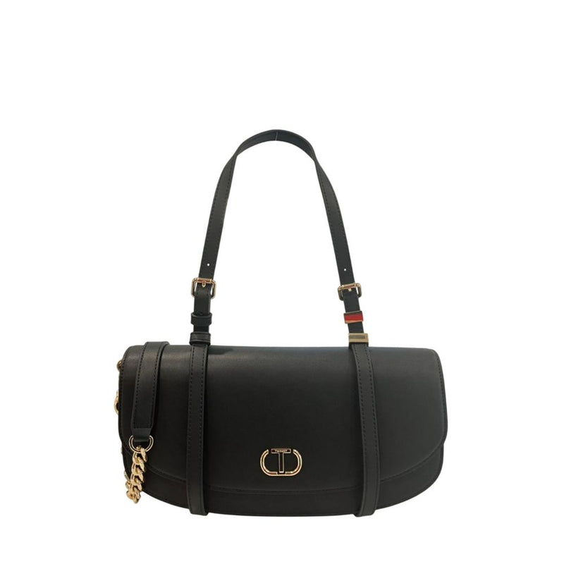 Sac à épaule en PU noir Twinset pour femmes