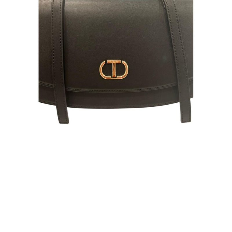 Sac à épaule en PU noir Twinset pour femmes