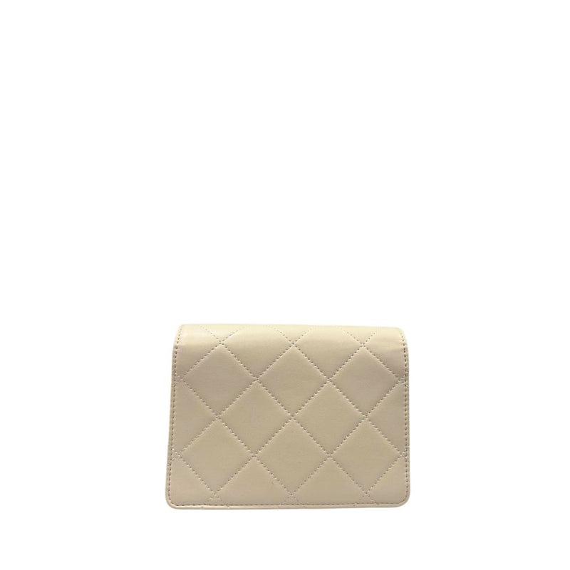 Twinset Beige PU Mini Chain Shoulder Bag for Women