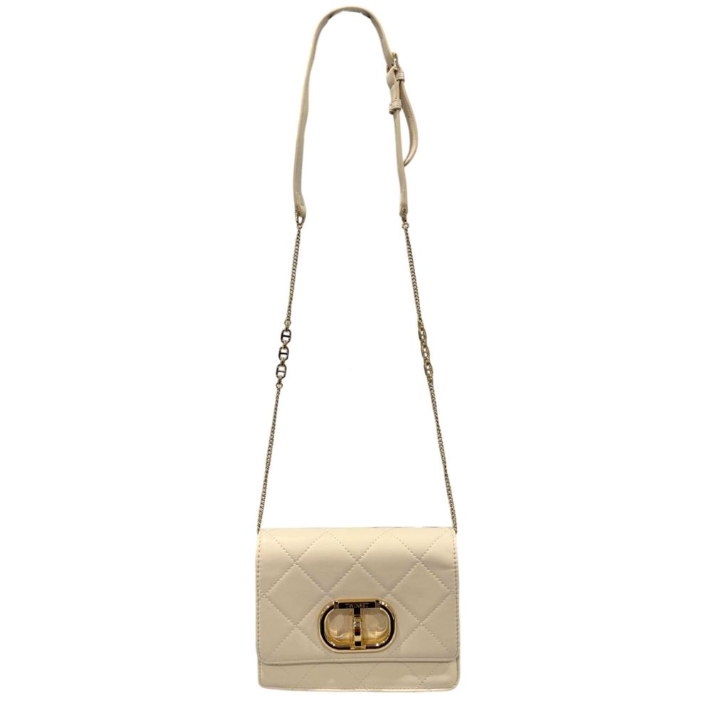 Twinset Mini Chain Beige PU Crossbody Bag for Women