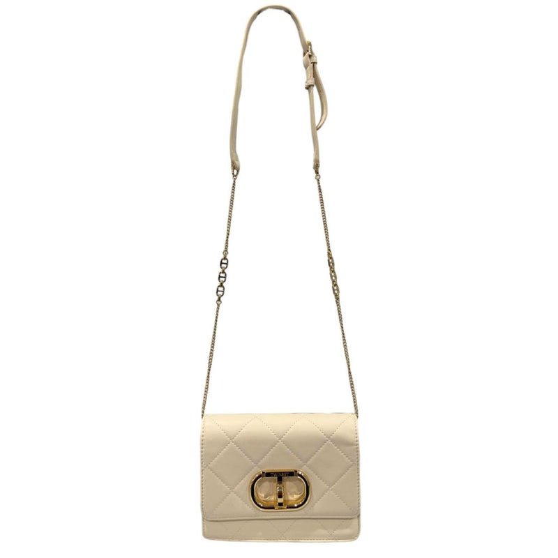 Twinset Beige PU Mini Chain Shoulder Bag for Women