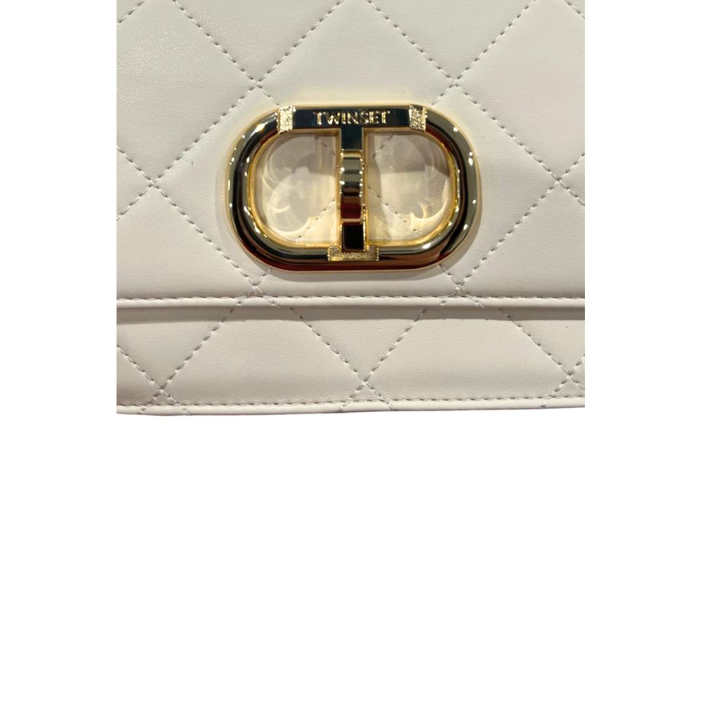 Twinset Mini Chain Beige PU Crossbody Bag for Women