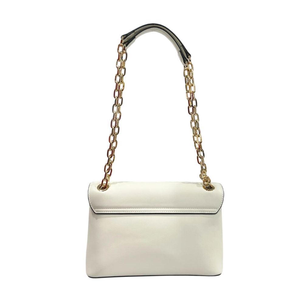 Twinset White PU Women Crossbody Bag with Chain