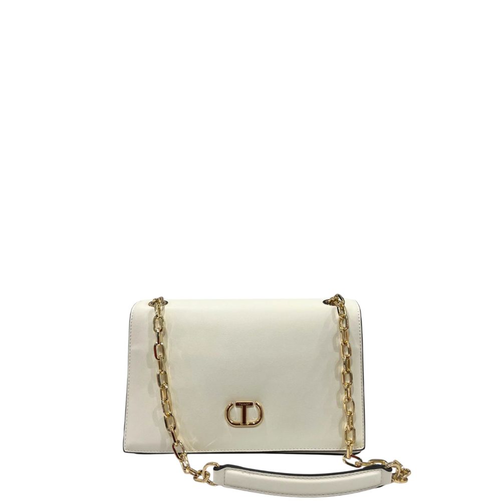 Twinset White PU Women Crossbody Bag with Chain