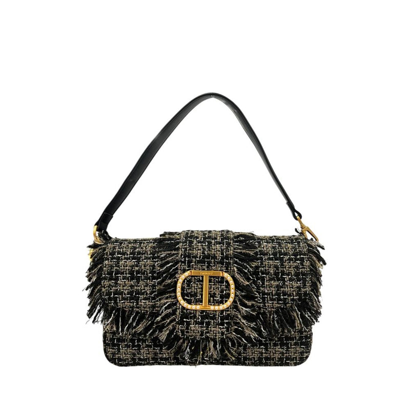Sac à épaule en PU noir Twinset pour femmes