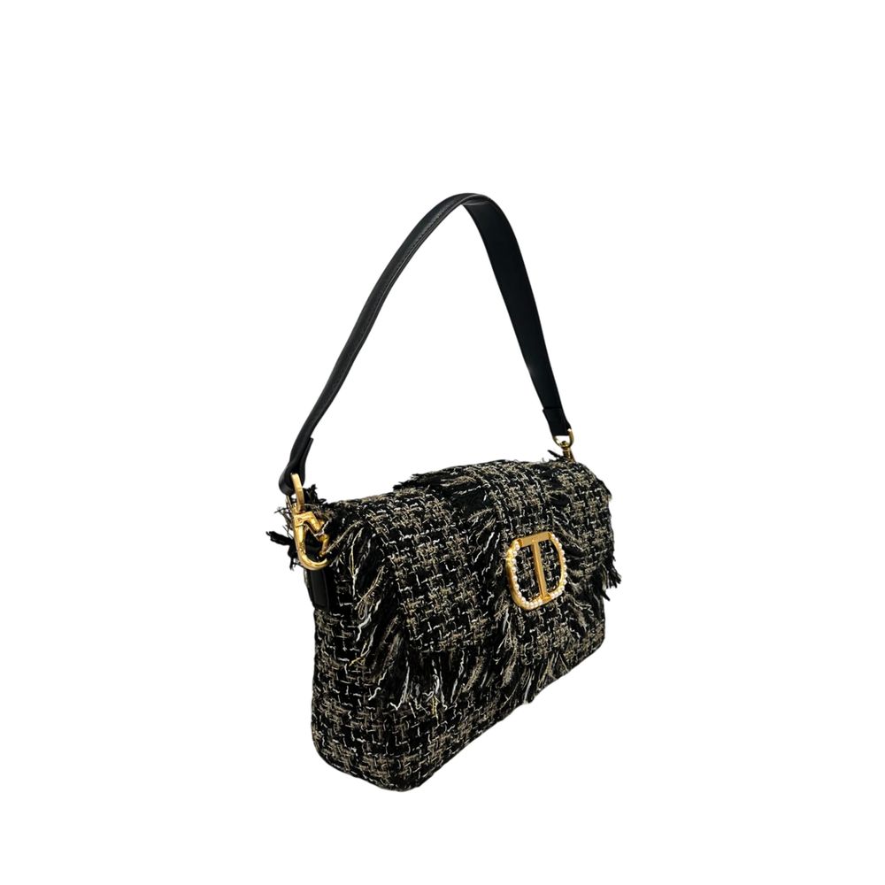 Sac à épaule en PU noir Twinset pour femmes