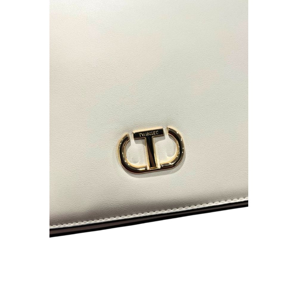 Twinset White PU Women Crossbody Bag with Chain