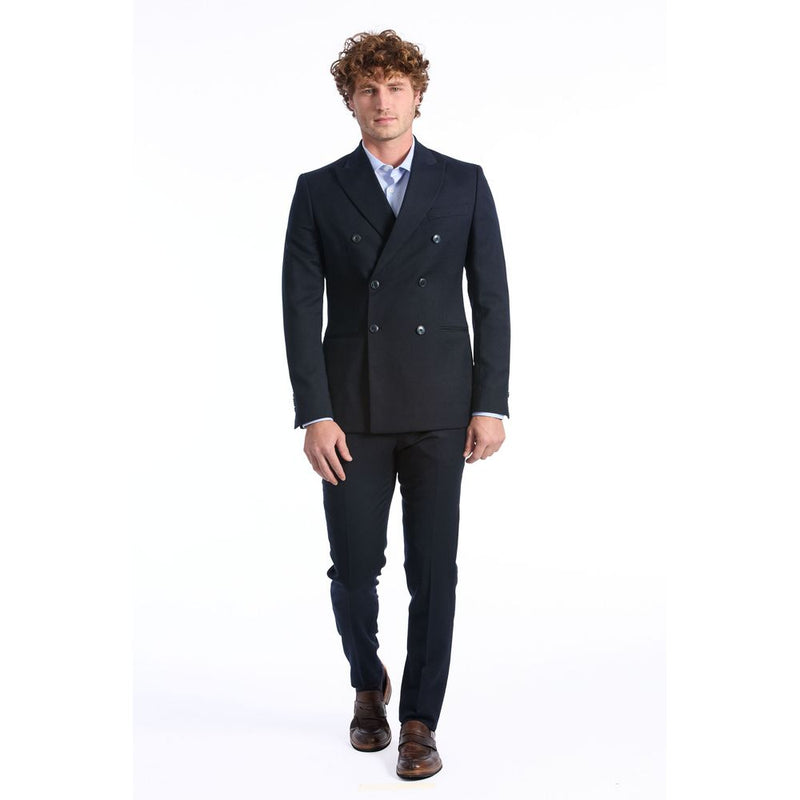Baldinini Trend Blue Wool Two-Piece Suit for Men