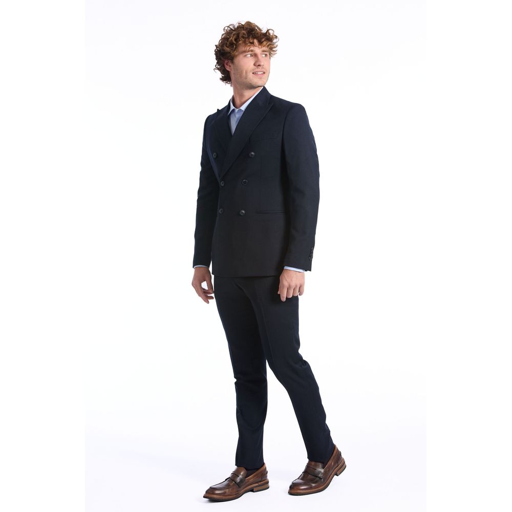 Baldinini Trend Blue Wool Two-Piece Suit for Men