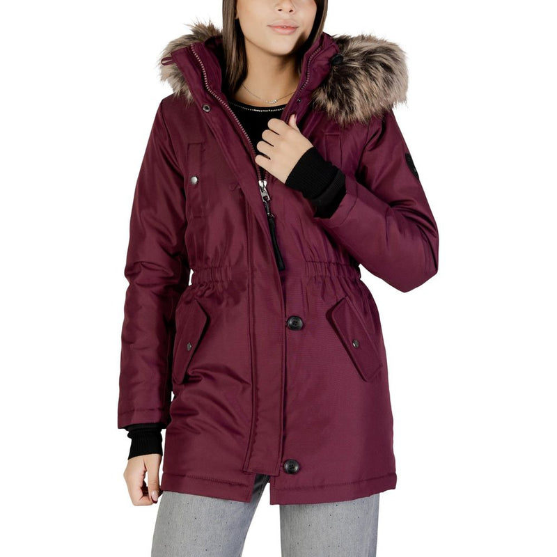 Only ONLIRIS FUR Bordeaux Polyester Parka pour Femmes