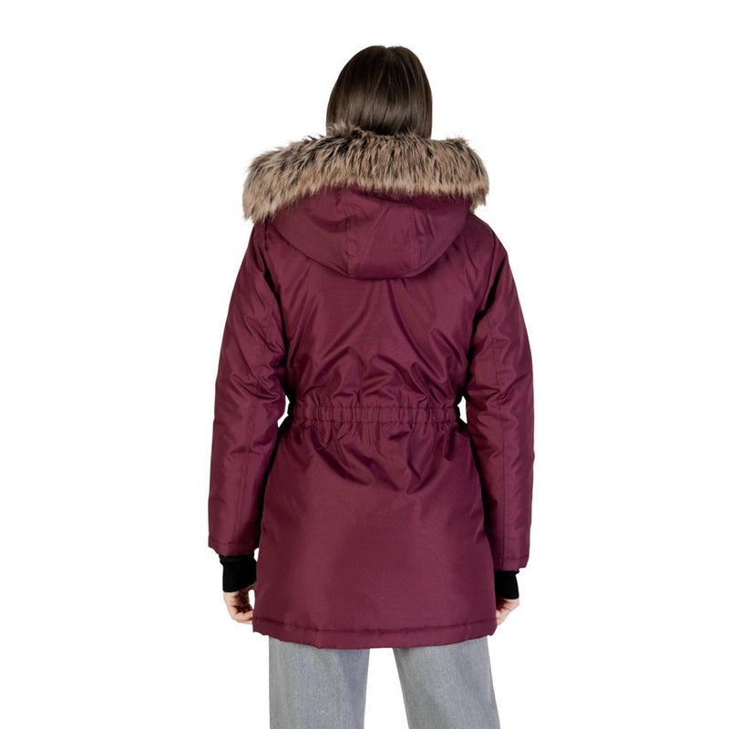 Only ONLIRIS FUR Bordeaux Polyester Parka pour Femmes