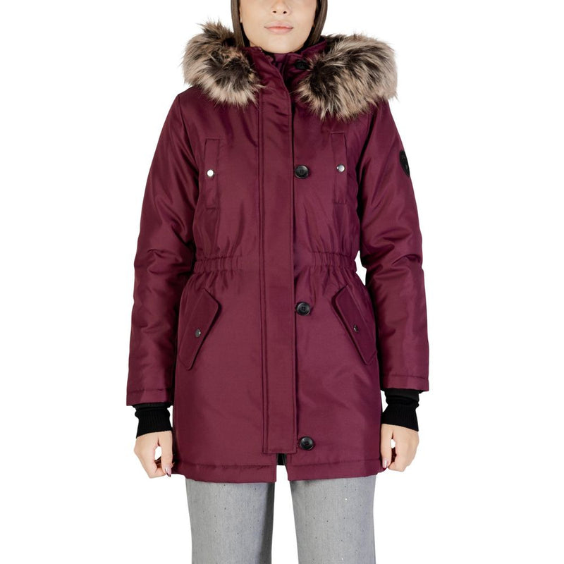 Only ONLIRIS FUR Bordeaux Polyester Parka pour Femmes