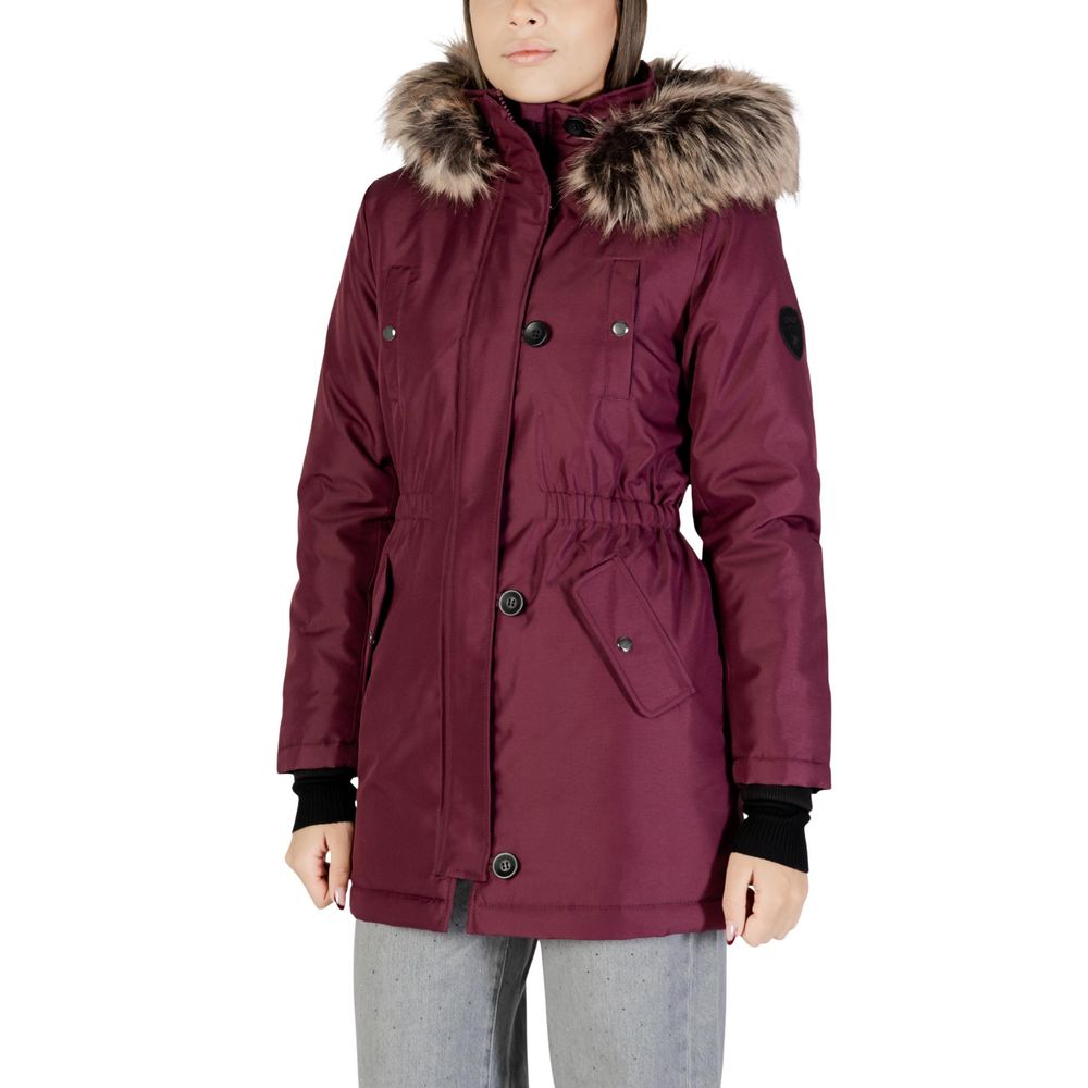 Only ONLIRIS FUR Bordeaux Polyester Parka pour Femmes